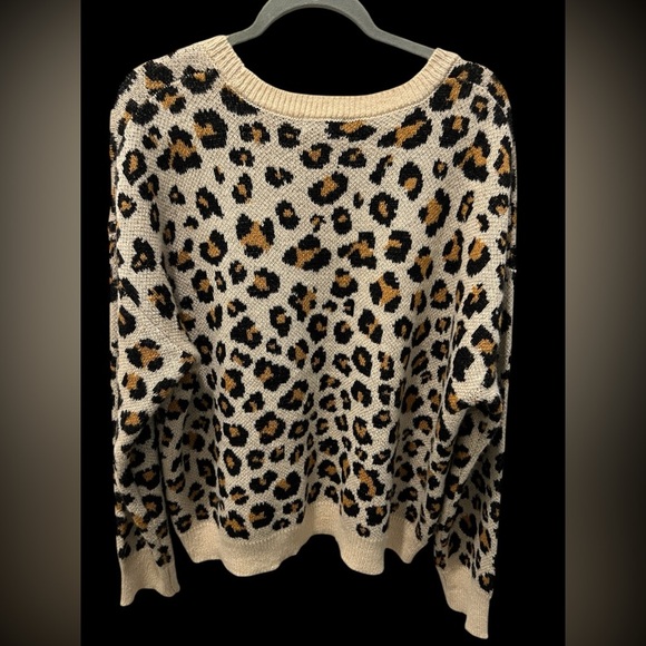 Knox Rose Leopard Print Pullover Sweater XXL - Picture 4 of 4